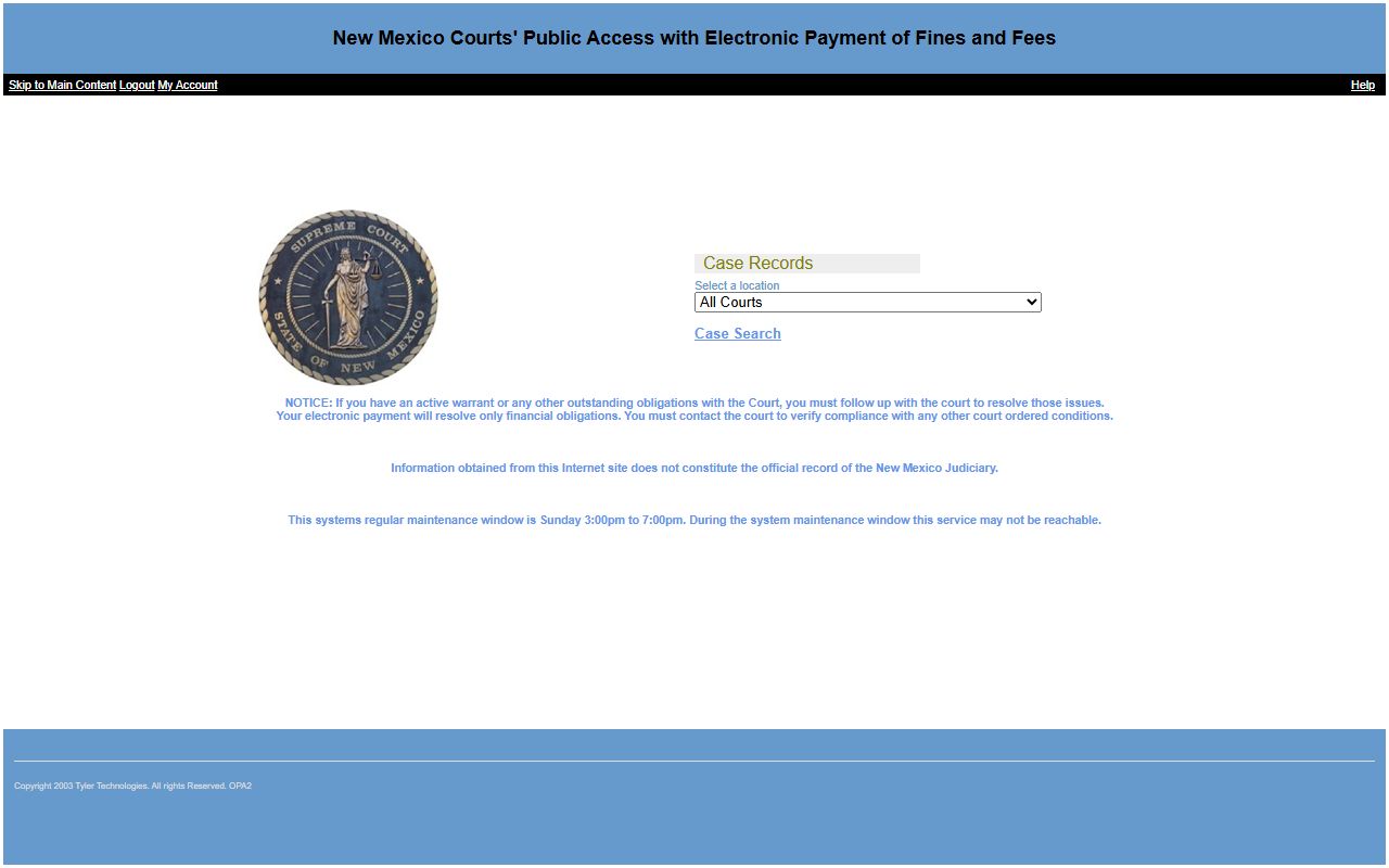 San Juan County court records Odyssey Public Access landing page
