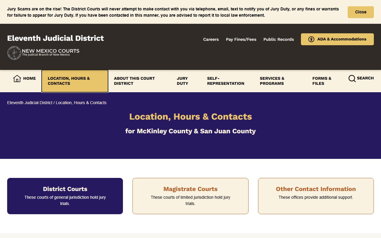 San Juan County court records location and contacts page