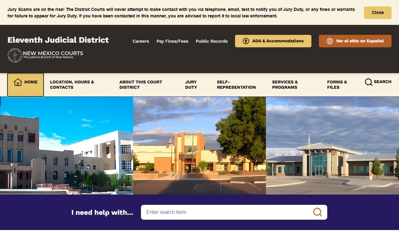 San Juan County court records Eleventh Judicial District home page