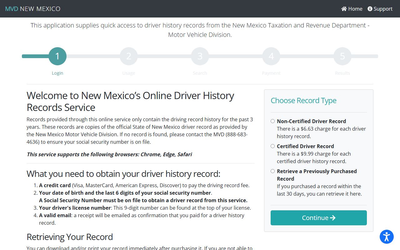 San Juan County traffic court records MVD online services driver history