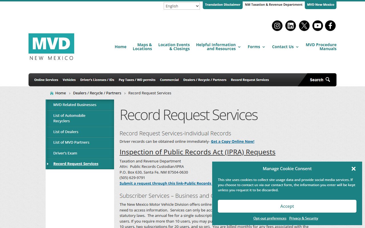 San Juan County traffic court records MVD driver vehicle data request page