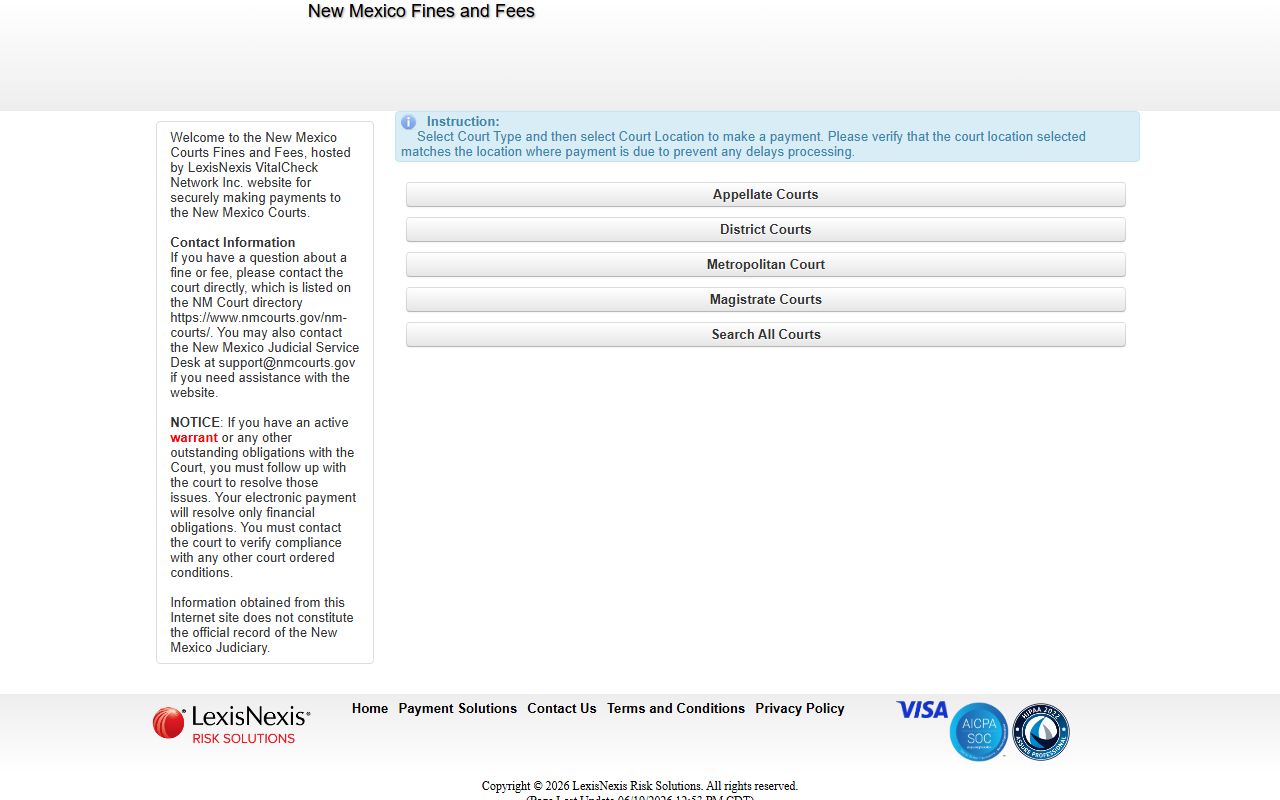 San Juan County traffic court records New Mexico Courts fines fees payment portal